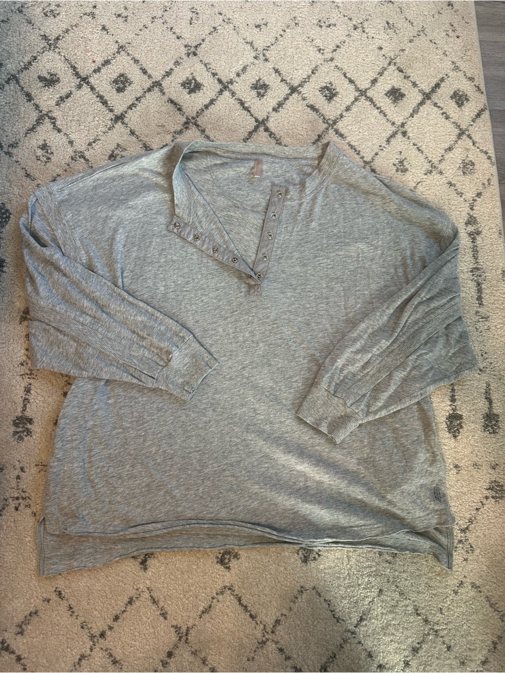 FP Movement by Free People Light Heather Gray Henley Pullover